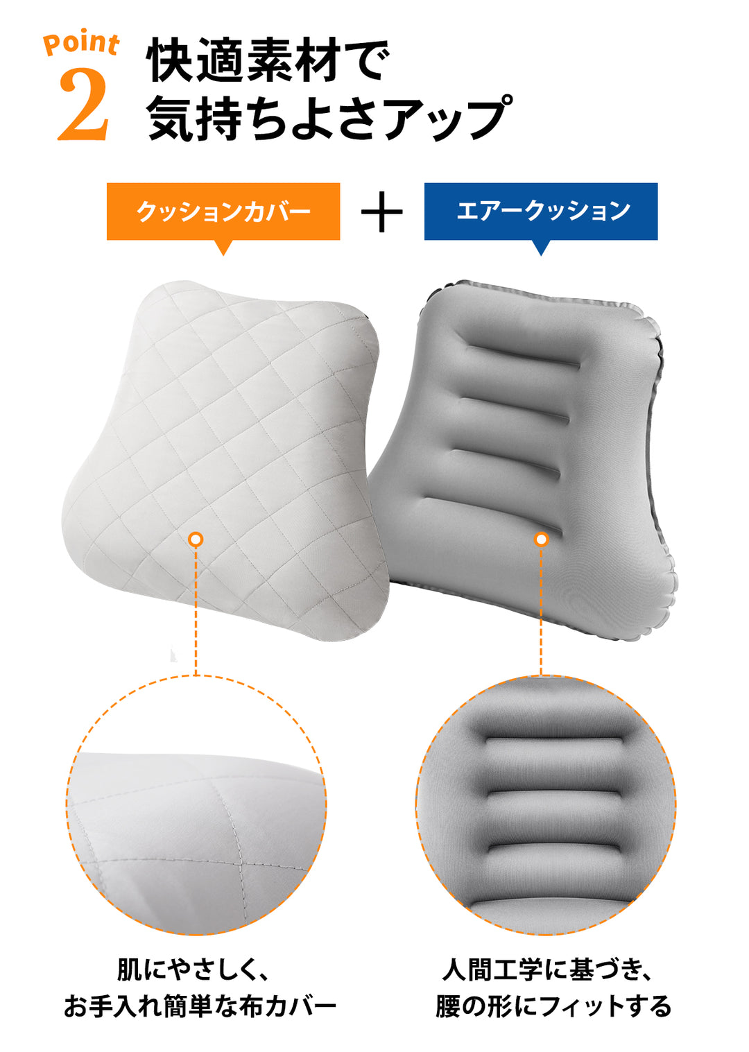 背もたれ クッション エアークッション 腰まくら 腰枕 腰痛 ランバーサポート 車 飛行機 オフィス シートクッション 腰枕 トラベル デスクワーク 座椅子 椅子用 腰痛対策 車用 腰クッション 背もたれクッション